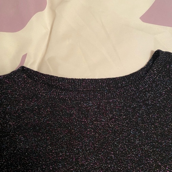 Express metallic/shimmer cold shoulder sweater - Picture 8 of 8
